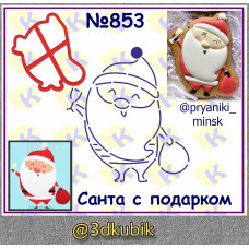 Санта с подарком 853